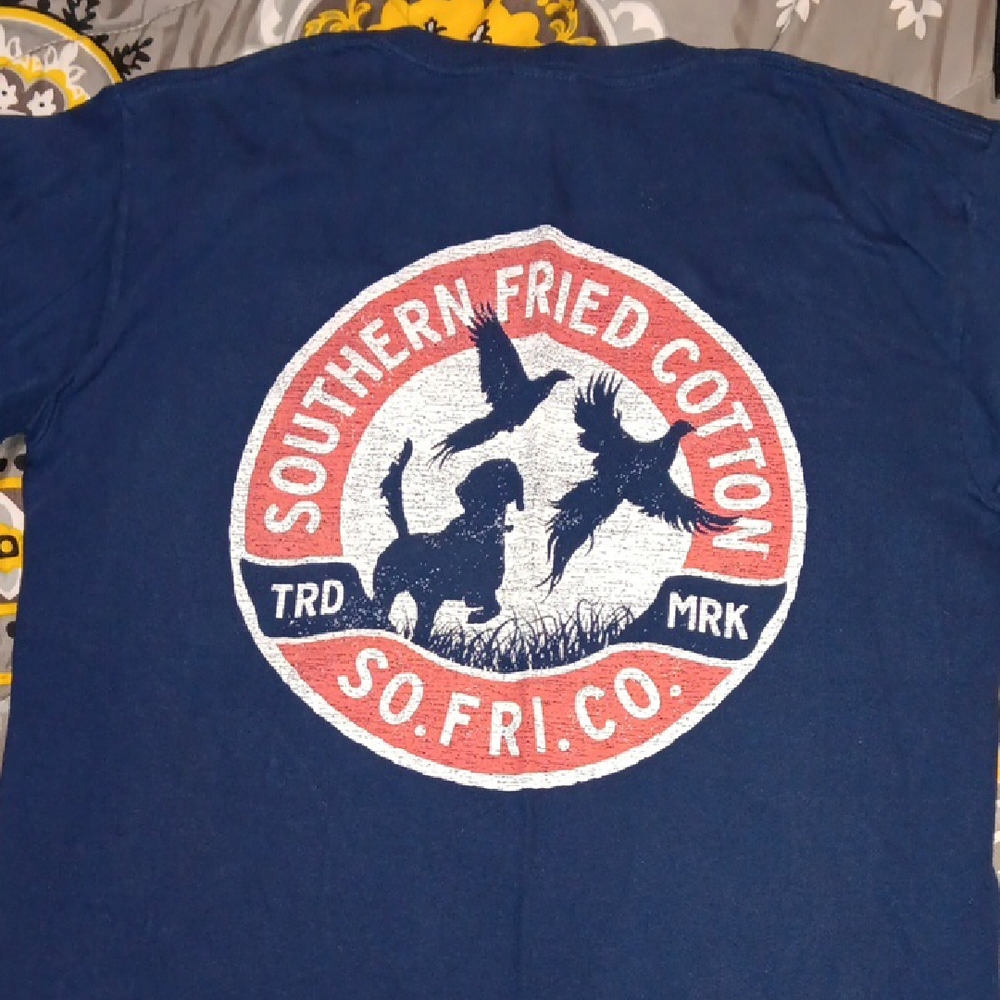 Southern Fried Cotton Dark Blue Graphic Tee